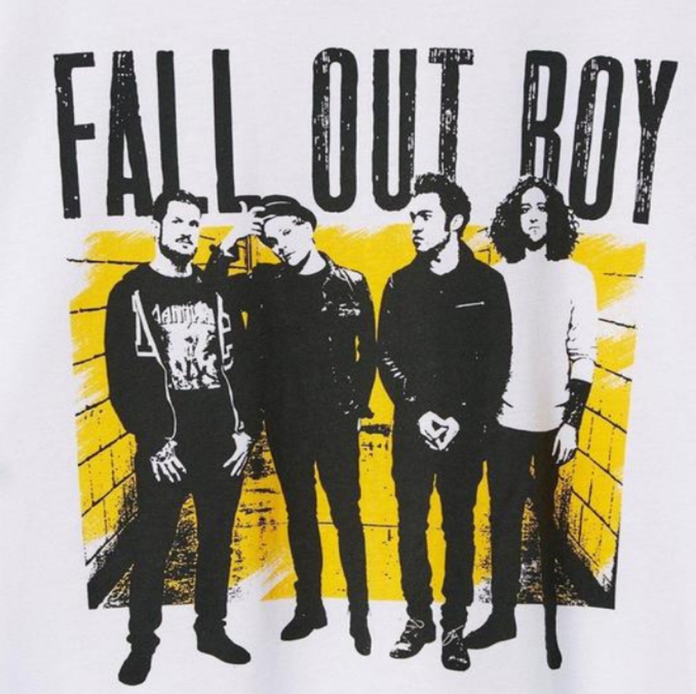 New Torrid Sz 0X(12W) Fall Out Boy Classic Fit Cotton Crew Tee-White …